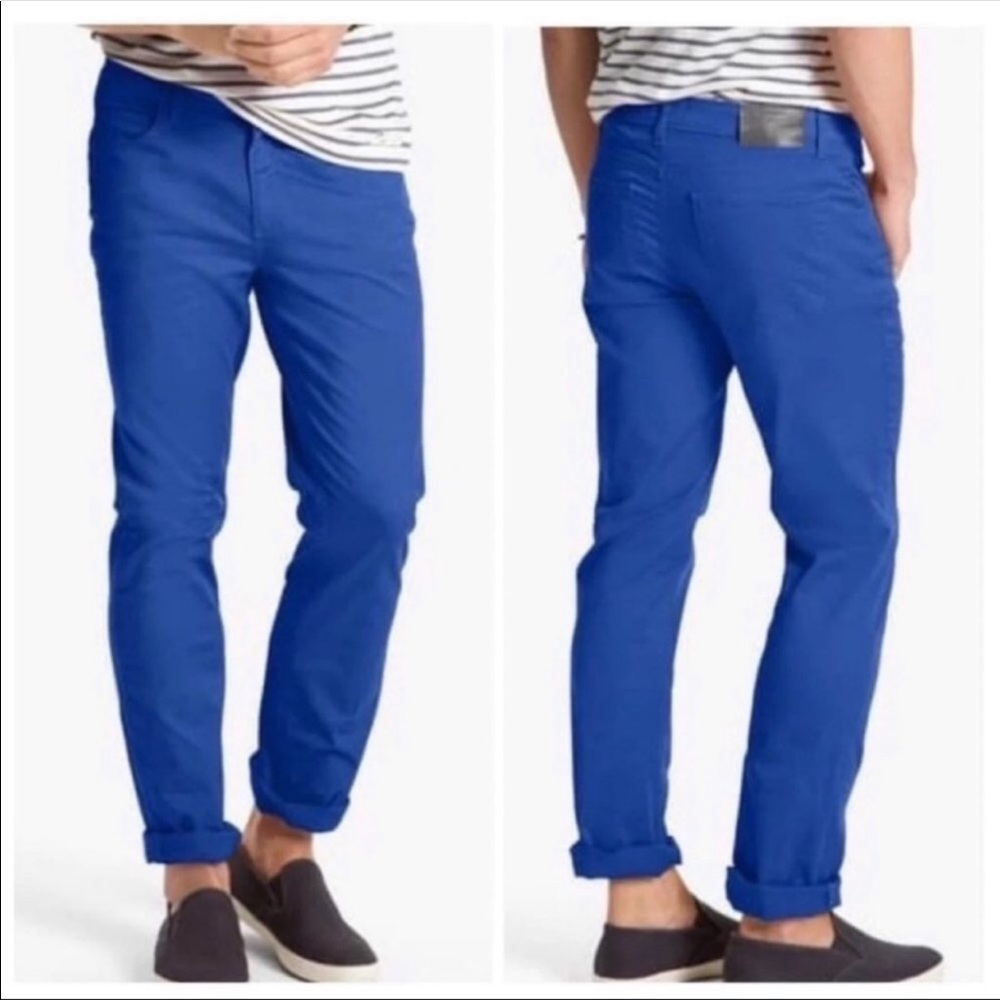 Men's Paige Normandie straight leg electric blue denim jeans size 34